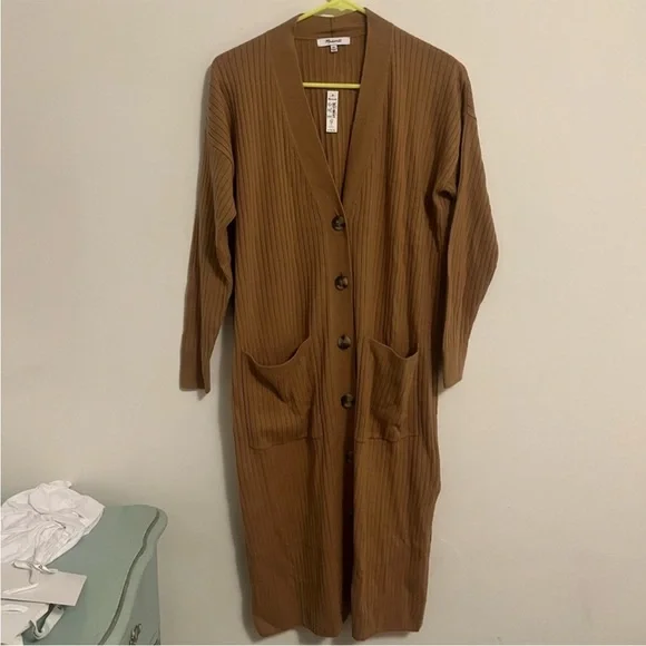 Madewell Duster Cardigan Sweater Camel XS NWT - Picture 6 of 6